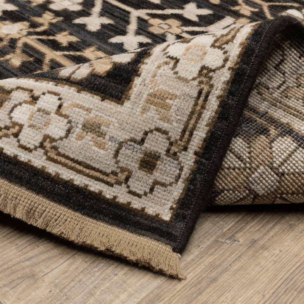 Oriental Weavers Acacia ACA10 Black Rectangle Indoor Runner Oriental Pattern-