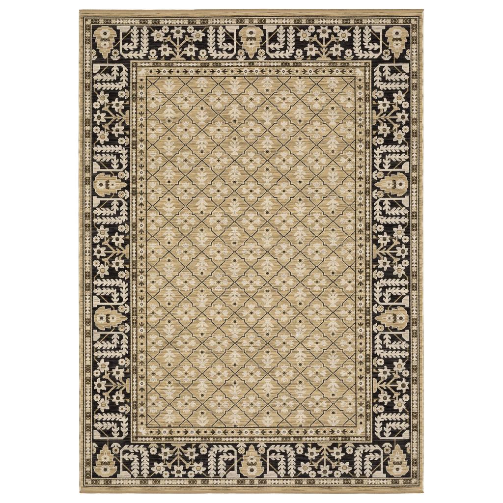 Oriental Weavers Acacia ACA12 Tan Rectangle Indoor Runner Oriental Pattern-