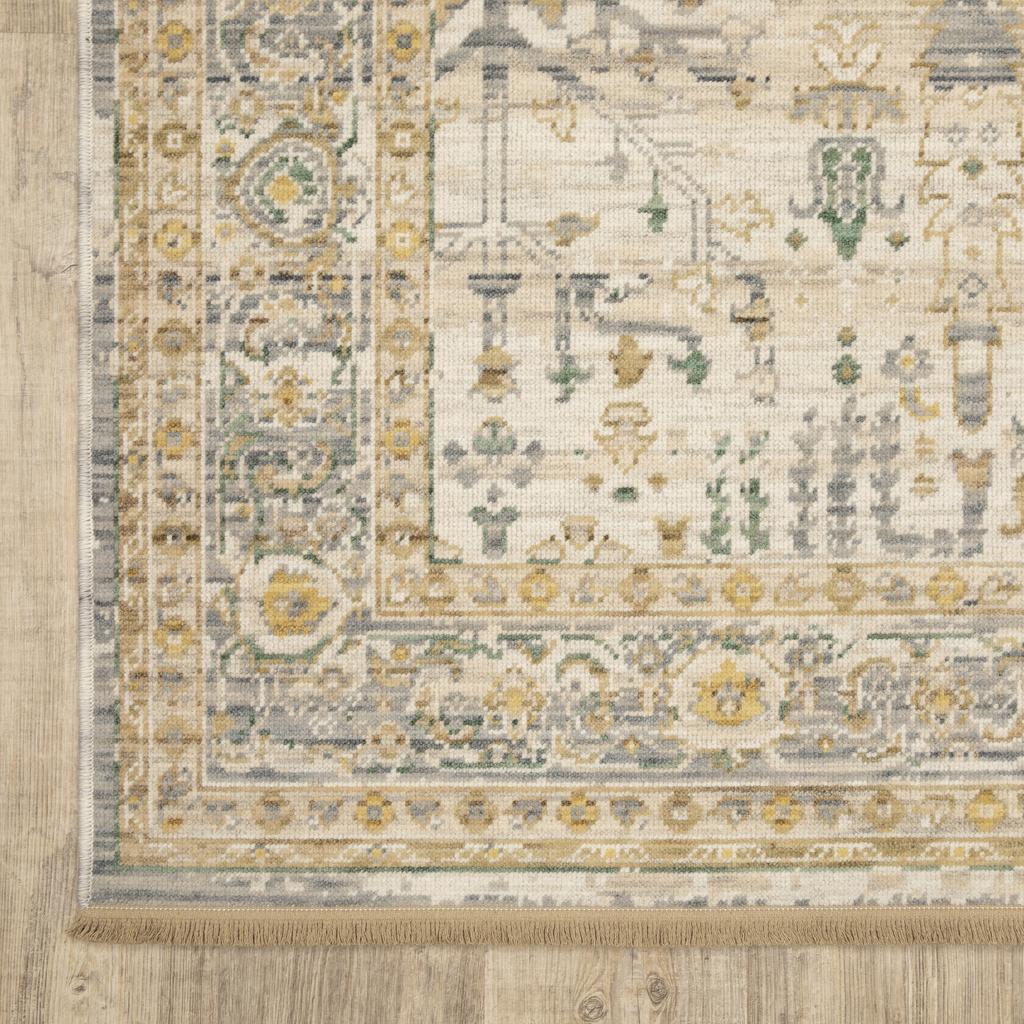 Oriental Weavers Acacia ACA14 Beige Rectangle Indoor Runner Oriental Pattern-