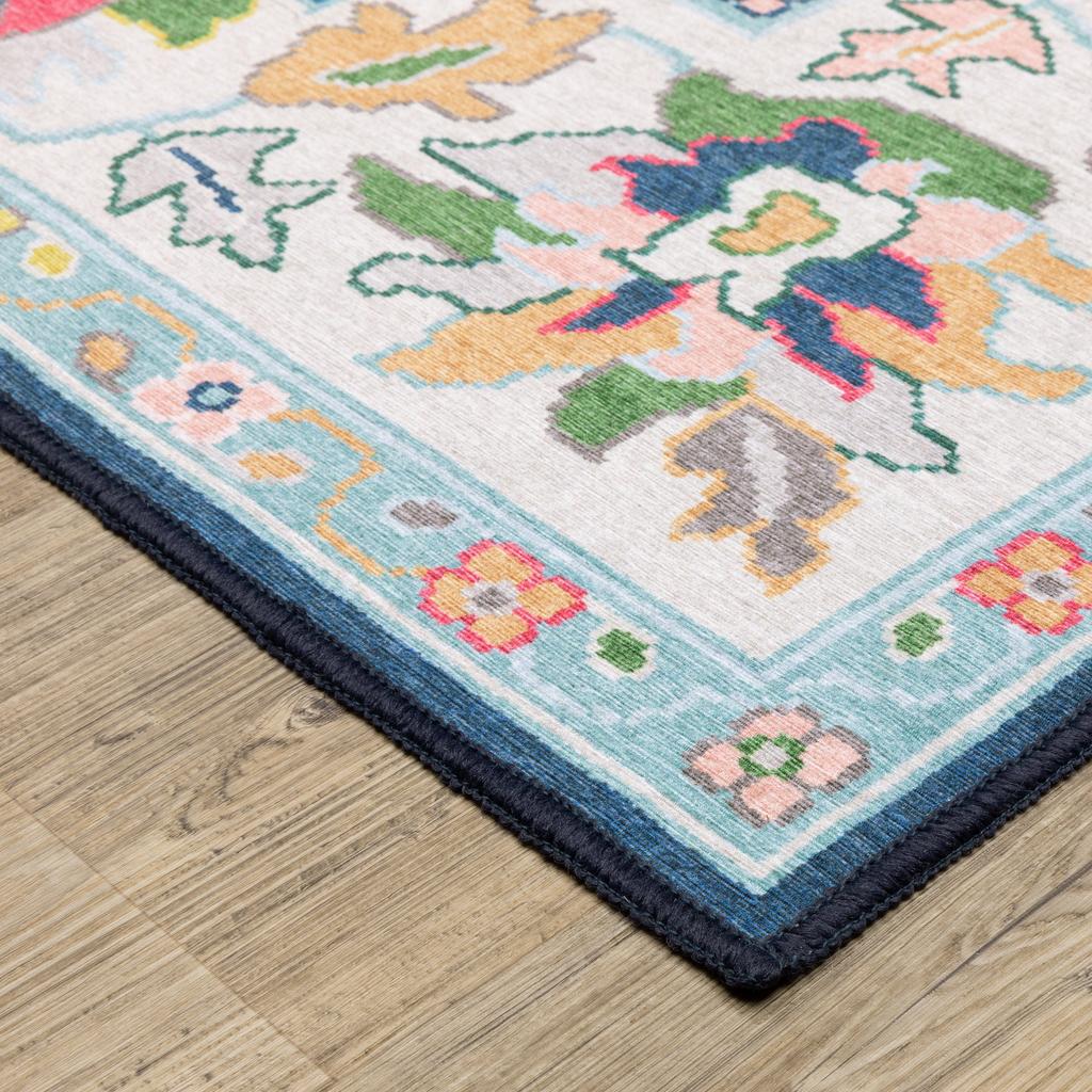 Oriental Weavers Addison ADD03 Blue Rectangle Indoor Area Rug Oriental Pattern-