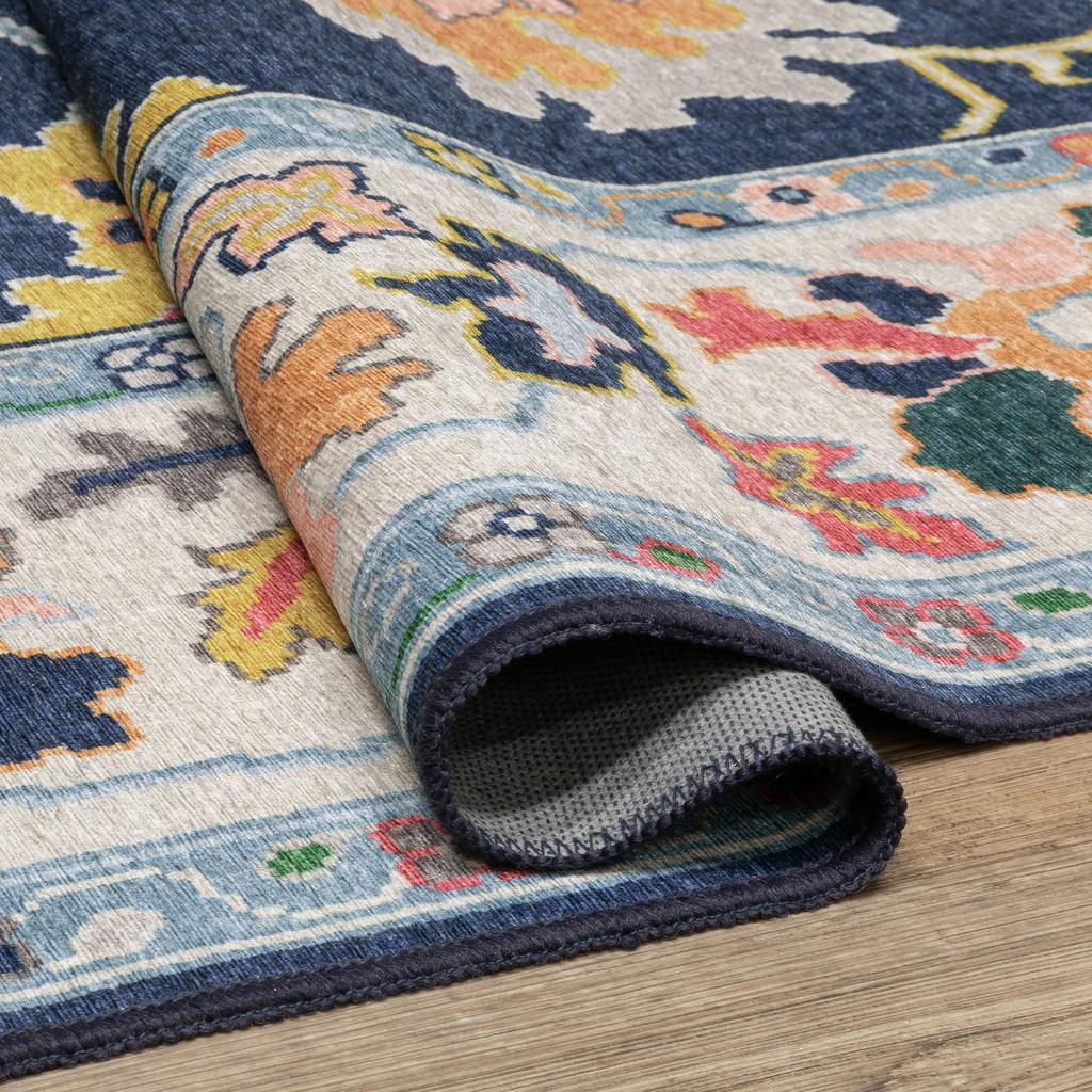 Oriental Weavers Addison ADD03 Blue Rectangle Indoor Area Rug Oriental Pattern-