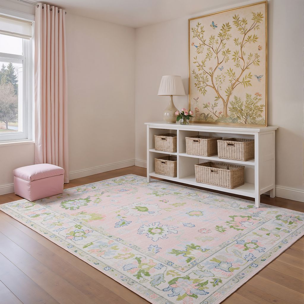 Oriental Weavers Addison ADD04 Pink Rectangle Indoor Area Rug Oriental Pattern-