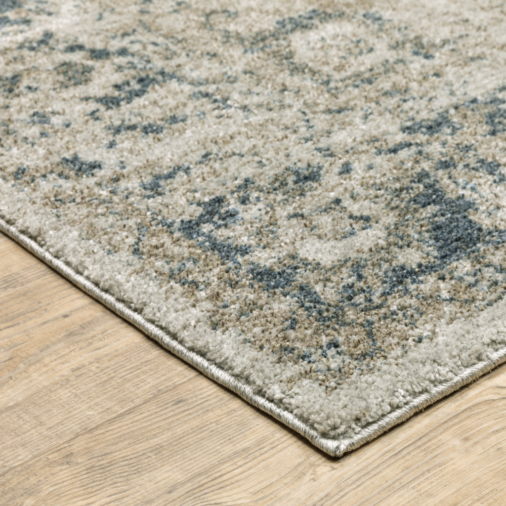 Oriental Weavers Alton 002W9 Gray Rectangle Indoor Area Rug - Luxurious Machine Made Rug with Distressed Medallion Design-