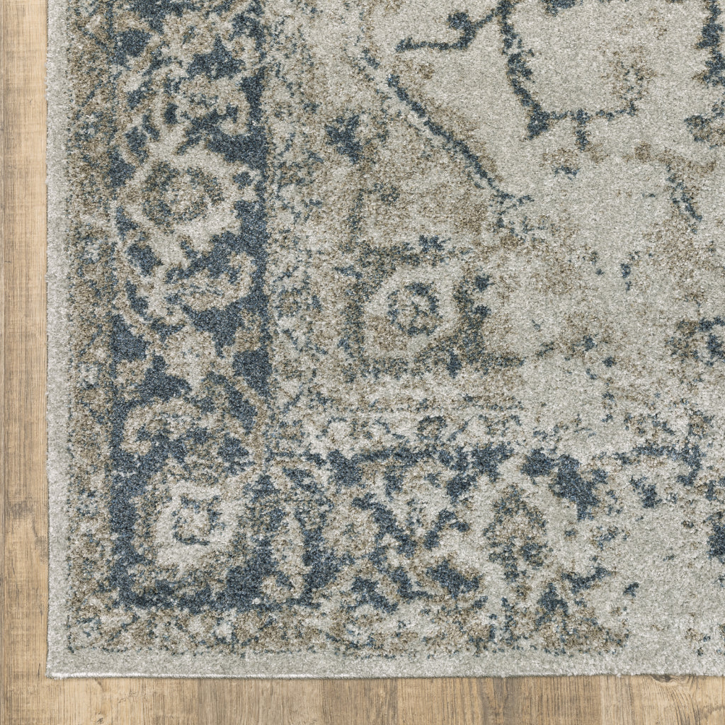 Oriental Weavers Alton 002W9 Gray Rectangle Indoor Area Rug - Luxurious Machine Made Rug with Distressed Medallion Design-