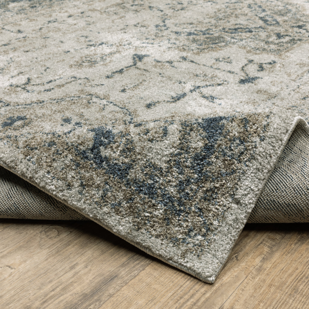 Oriental Weavers Alton 002W9 Gray Rectangle Indoor Area Rug - Luxurious Machine Made Rug with Distressed Medallion Design-