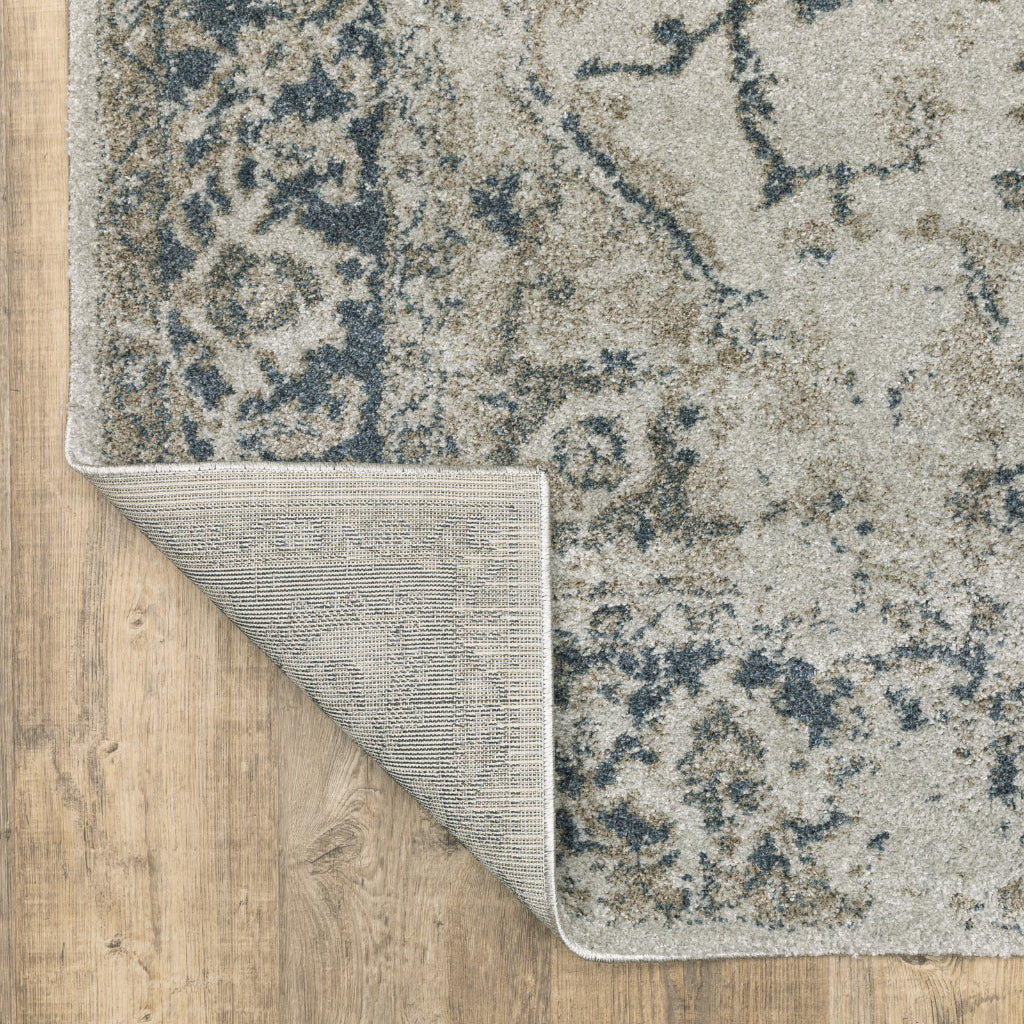 Oriental Weavers Alton 002W9 Gray Rectangle Indoor Runner - Luxurious Machine Made Rug with Distressed Medallion Design-