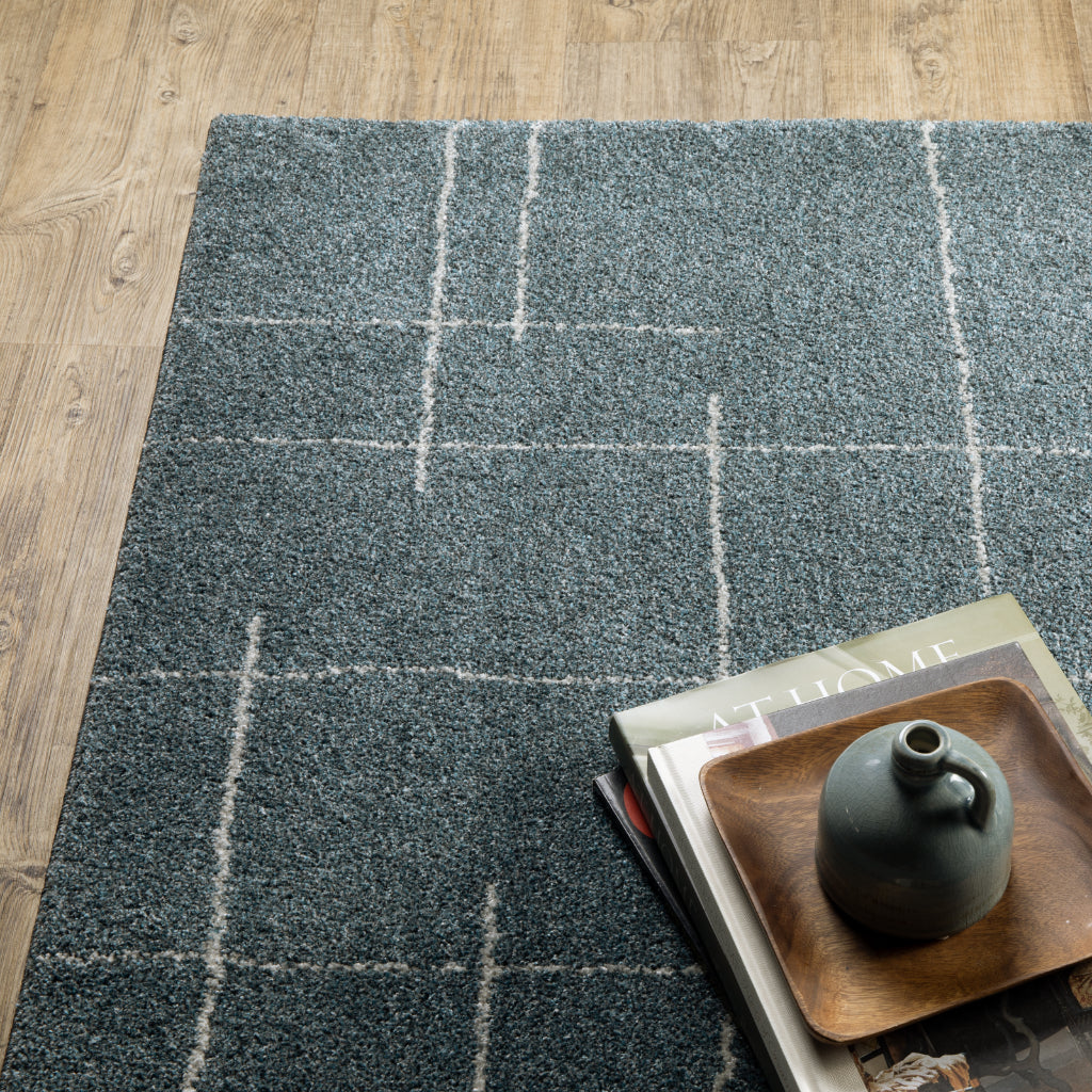 Oriental Weavers Alton 040B9 Blue Rectangle Indoor Runner - Luxurious Contemporary Rug with Stripe Design-