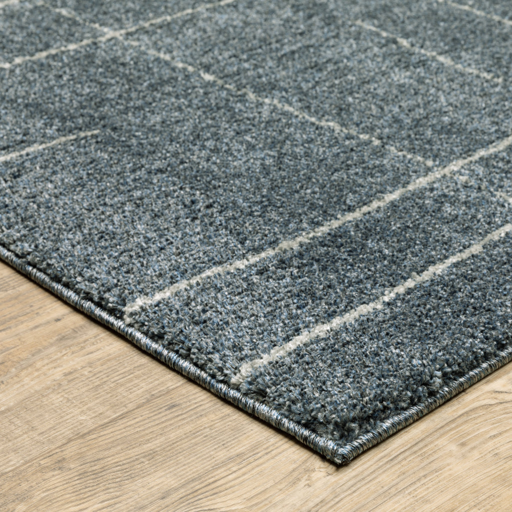 Oriental Weavers Alton 040B9 Blue Rectangle Indoor Runner - Luxurious Contemporary Rug with Stripe Design-