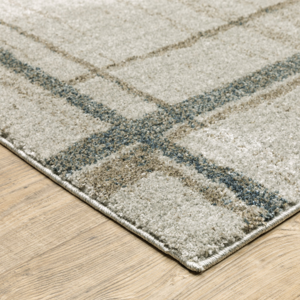 Oriental Weavers Alton 501Z9 Gray Rectangle Indoor Runner - Luxurious Soft Modern Rug with Distressed Block Design-