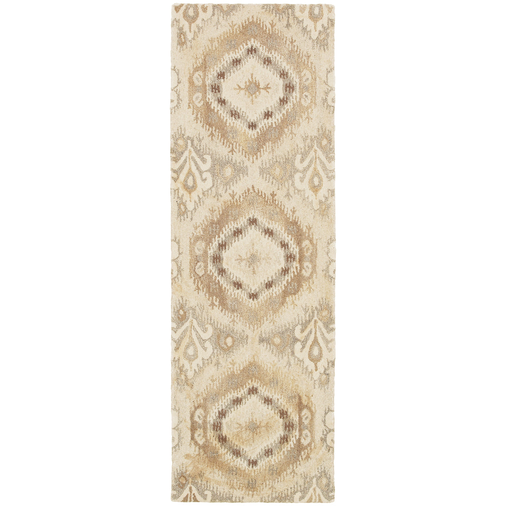 Oriental Weavers Anastasia 68003 Multicolor Rectangle Indoor Runner - Hand Tufted Bohemian Rug Made of 100% Wool with Abstract Design-