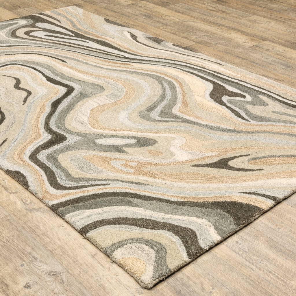 Oriental Weavers Anastasia 68007 Multicolor Rectangle Indoor Area Rug - Hand Tufted Contemporary Rug Made of 100% Wool with Abstract Design-