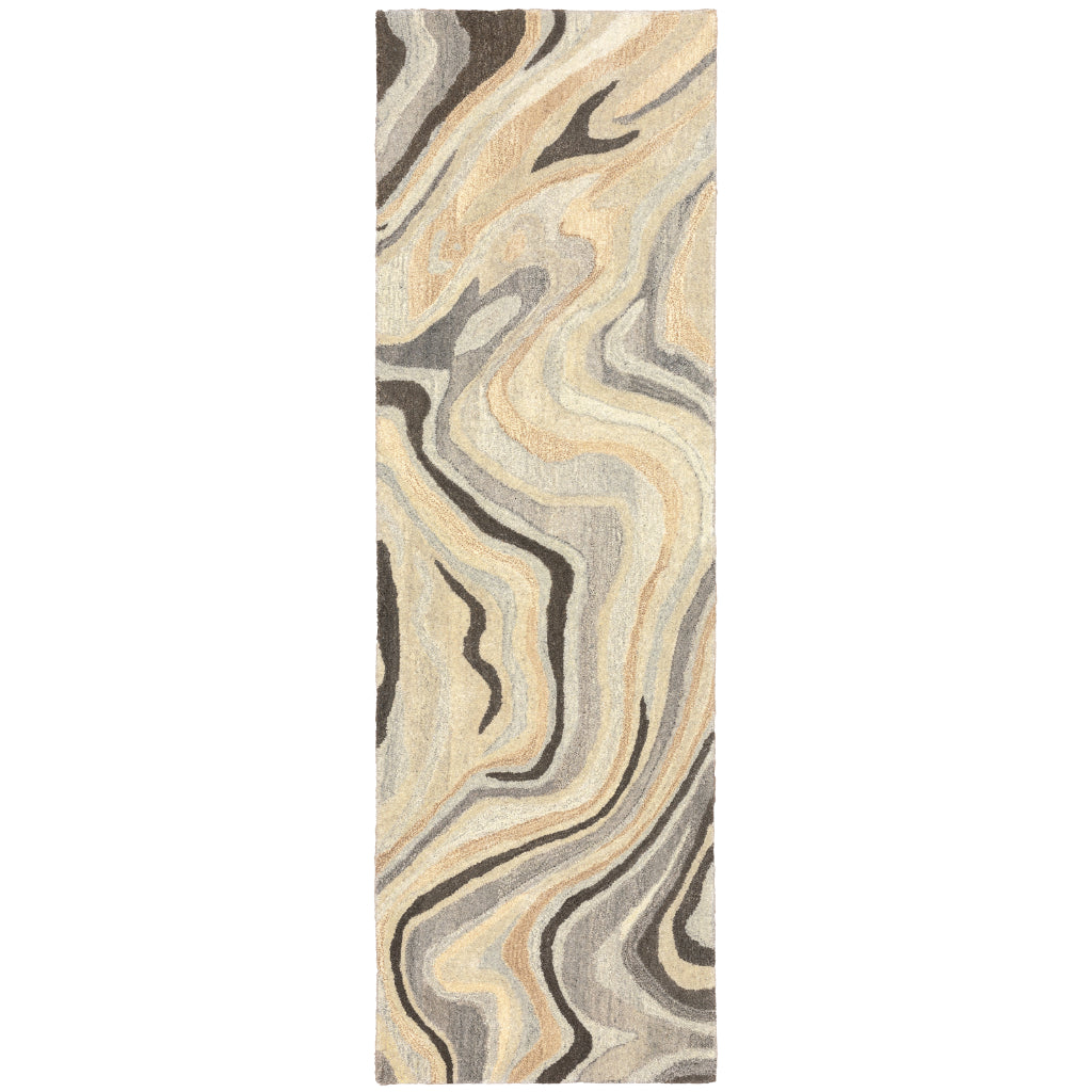 Oriental Weavers Anastasia 68007 Multicolor Rectangle Indoor Runner - Hand Tufted Contemporary Rug Made of 100% Wool with Abstract Design-
