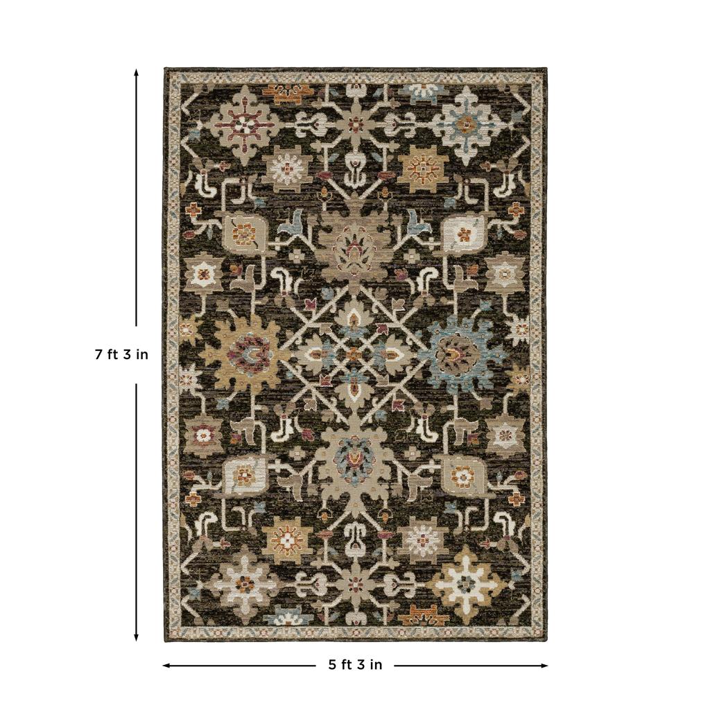 Oriental Weavers Andorra 2396B Brown Rectangle Indoor Area Rug Oriental Pattern-