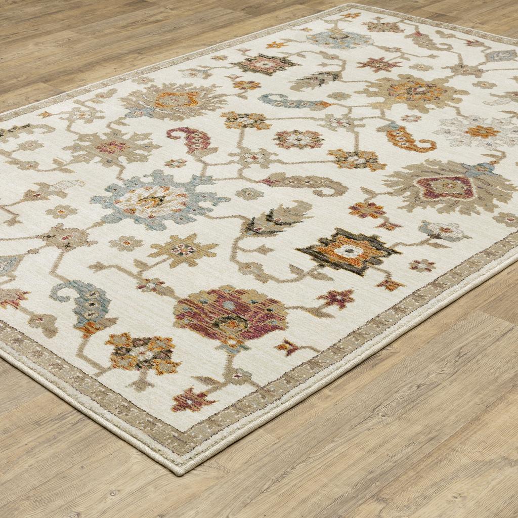 Oriental Weavers Andorra 2419B Ivory Rectangle Indoor Area Rug Oriental Pattern-