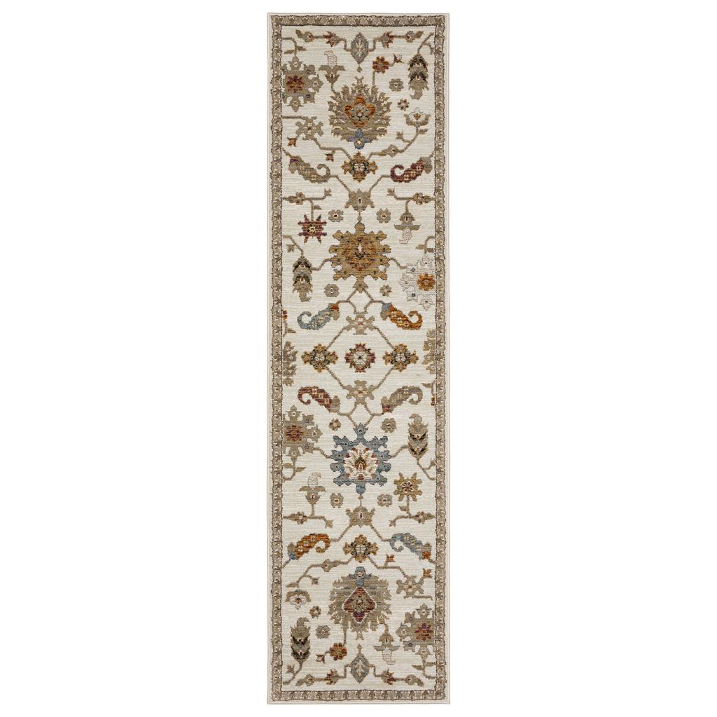 Oriental Weavers Andorra 2419B Ivory Rectangle Indoor Runner Oriental Pattern-