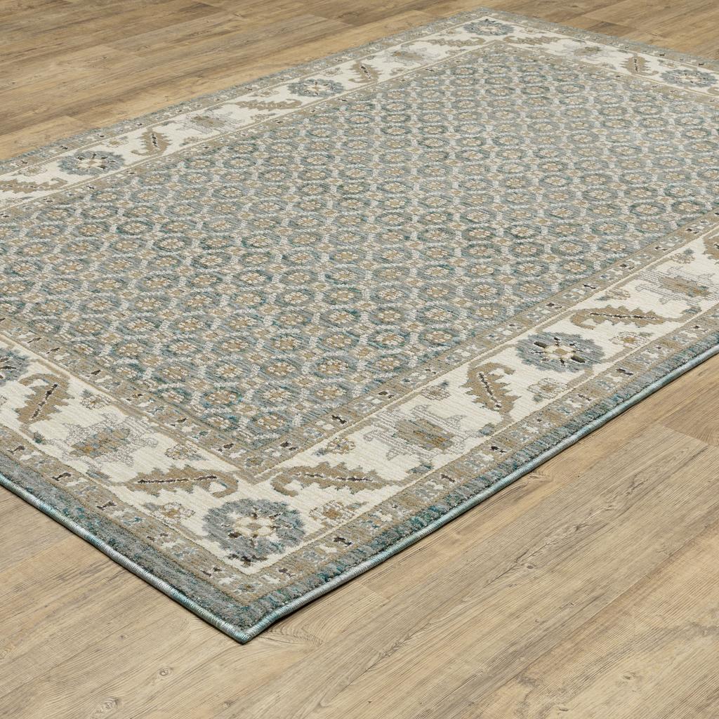 Oriental Weavers Andorra 2429A Blue Rectangle Indoor Area Rug Oriental Pattern-