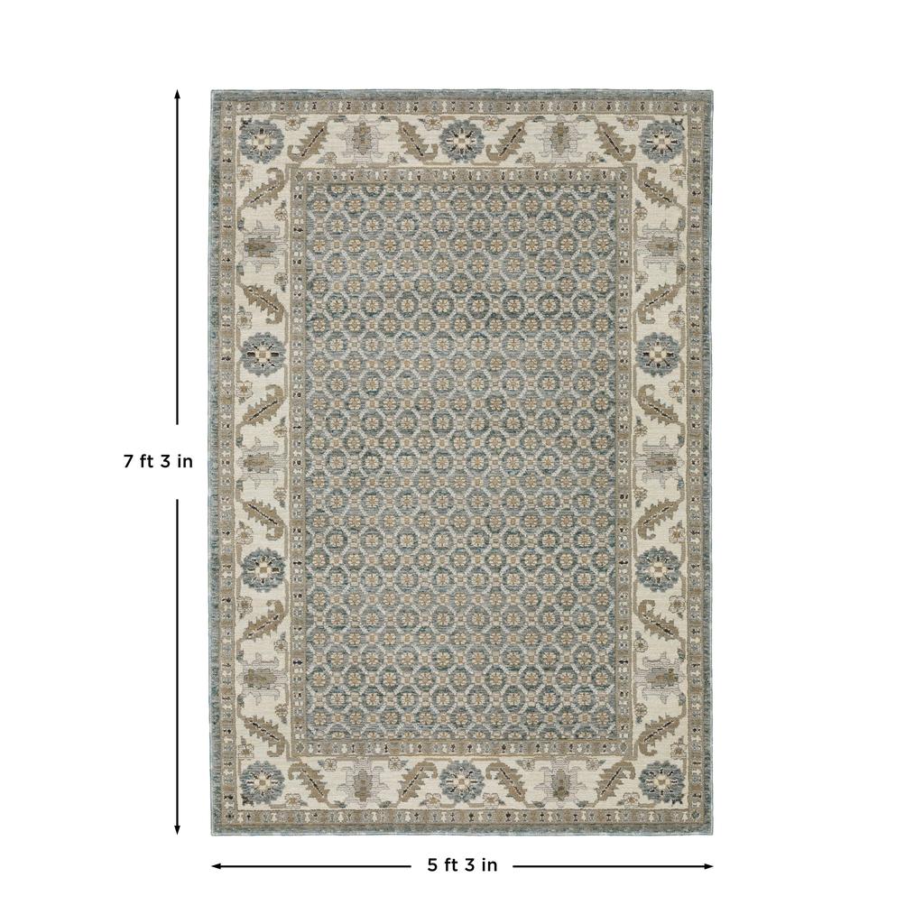 Oriental Weavers Andorra 2429A Blue Rectangle Indoor Area Rug Oriental Pattern-