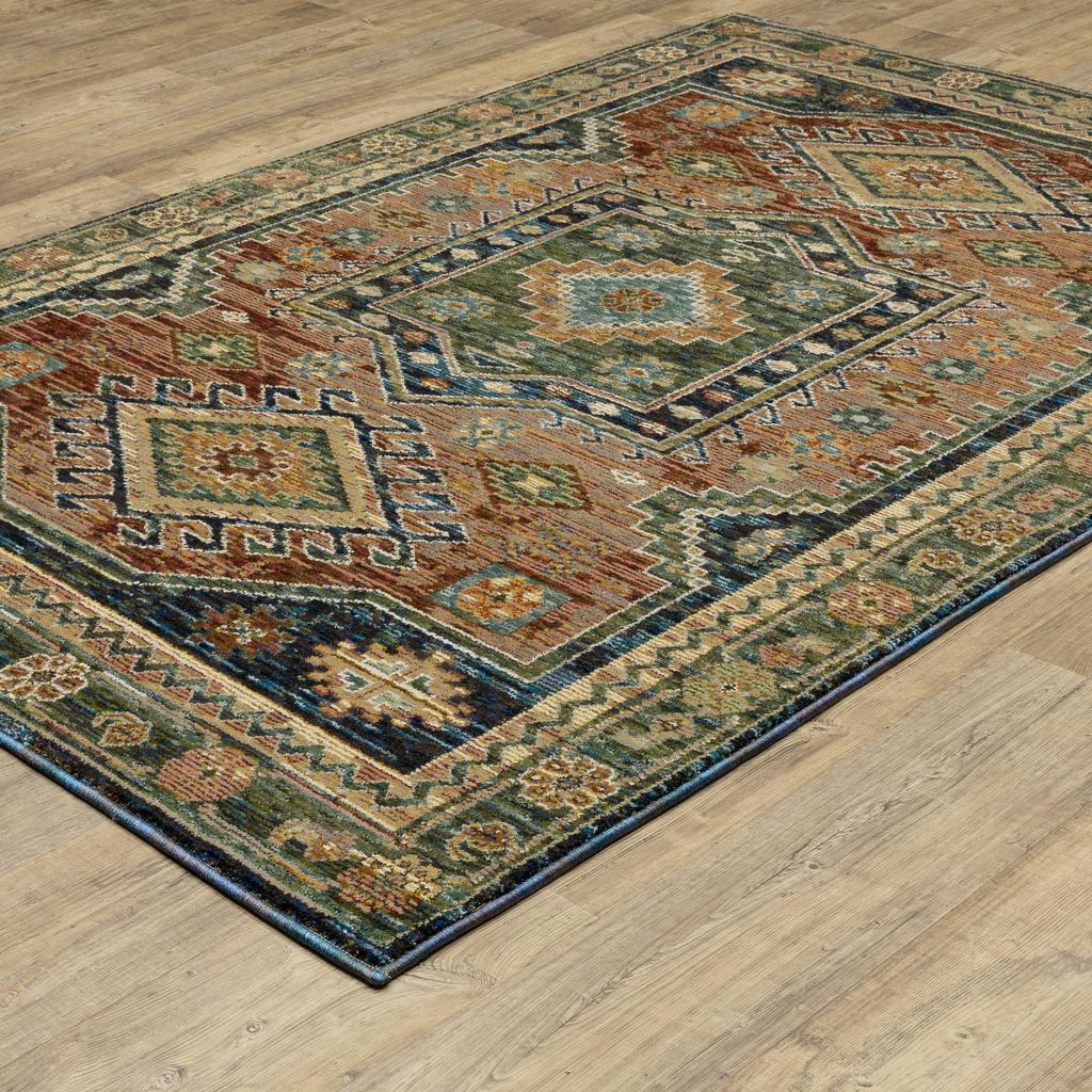 Oriental Weavers Andorra 2442A Blue Rectangle Indoor Area Rug Tribal Pattern-