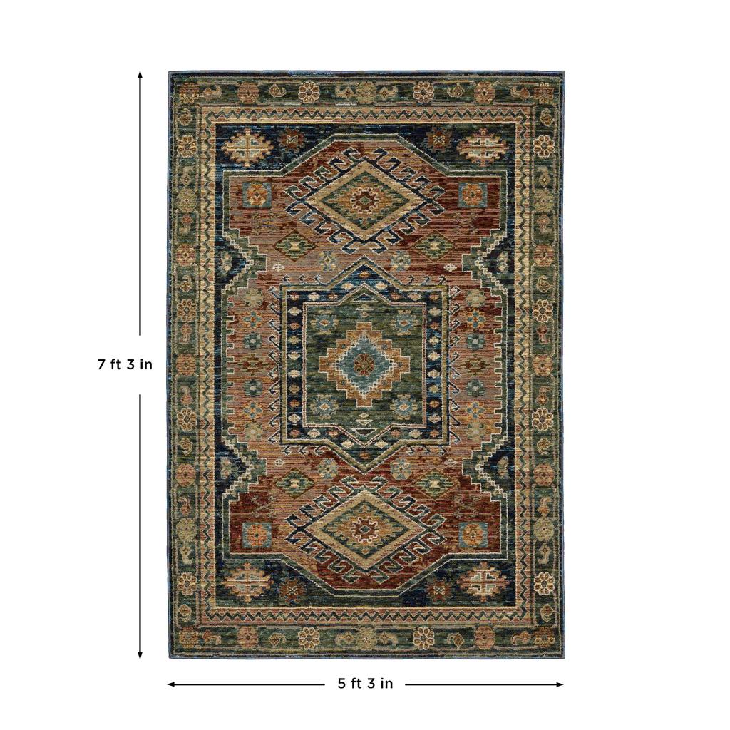 Oriental Weavers Andorra 2442A Blue Rectangle Indoor Area Rug Tribal Pattern-