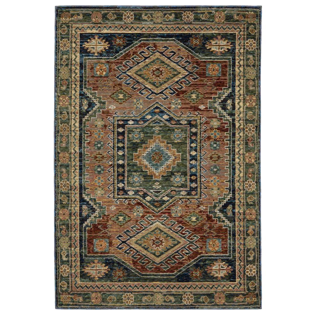 Oriental Weavers Andorra 2442A Blue Rectangle Indoor Area Rug Tribal Pattern-
