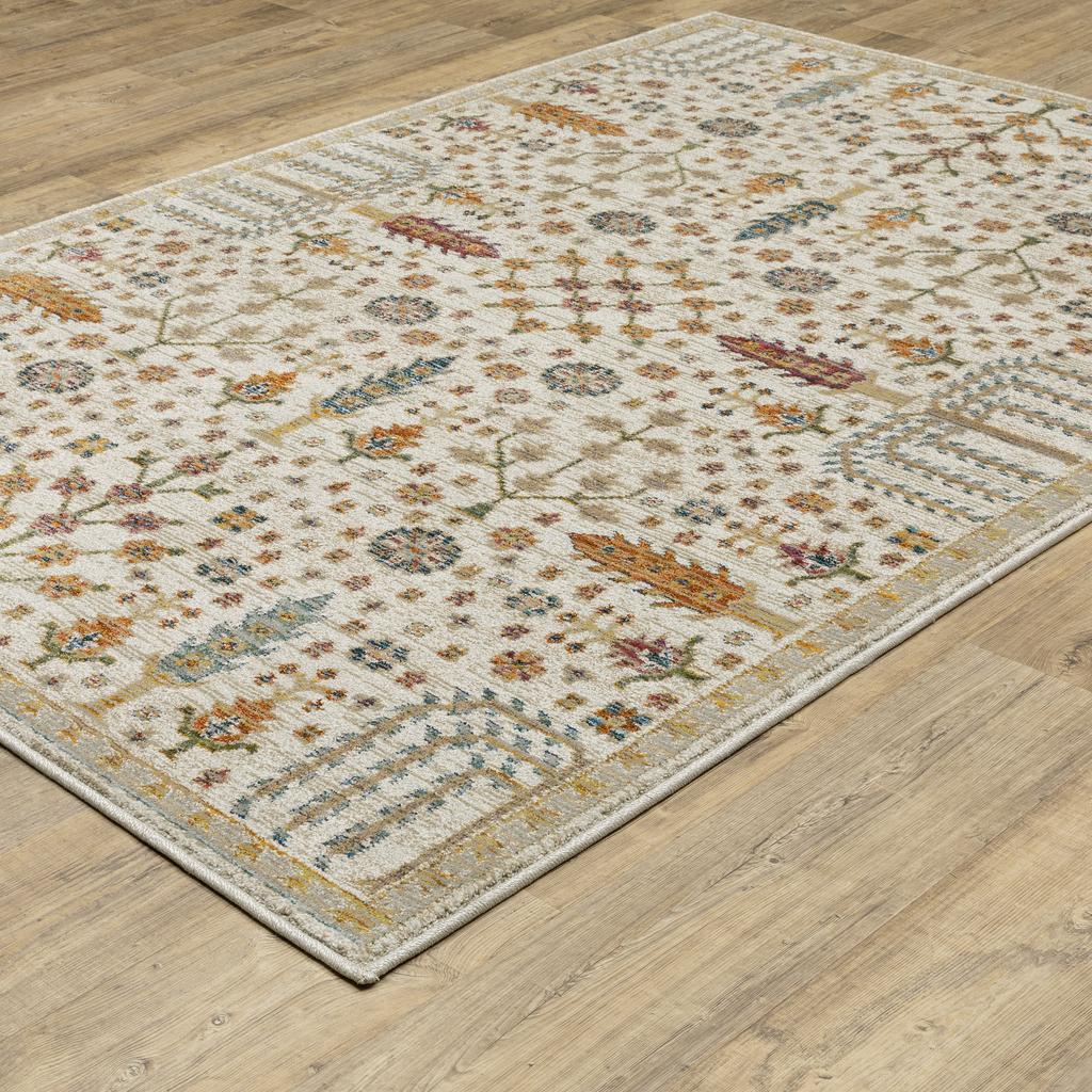Oriental Weavers Andorra 2449B Ivory Rectangle Indoor Area Rug Oriental Pattern-