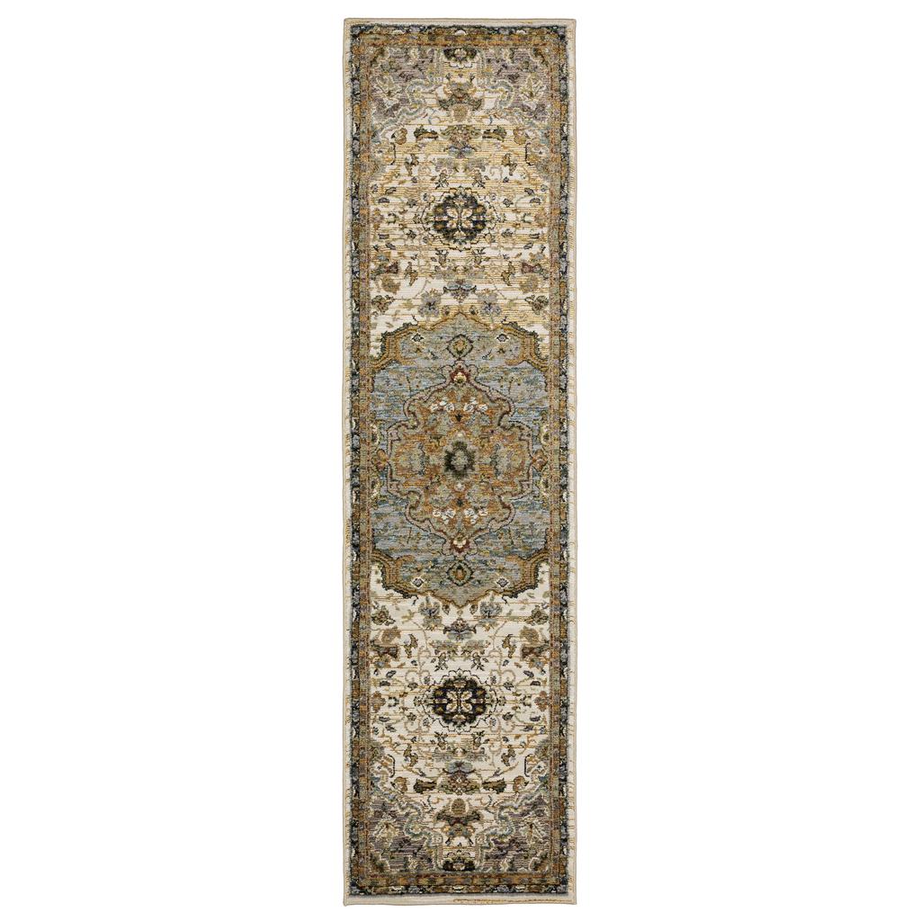 Oriental Weavers Andorra 2451B Ivory Rectangle Indoor Runner Oriental Pattern-
