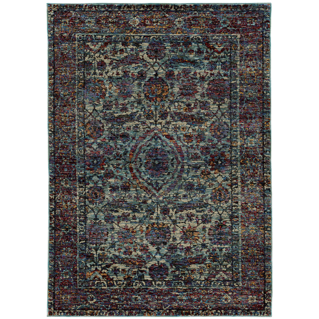 Oriental Weavers Andorra 6846B Multicolor Rectangle Indoor Area Rug - Durable & Stain Resistant Rug with Distressed Oriental Design-