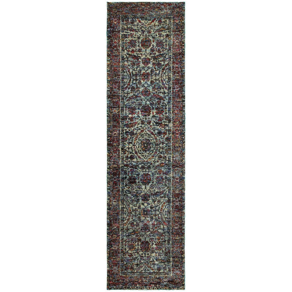 Oriental Weavers Andorra 6846B Multicolor Rectangle Indoor Runner - Durable & Stain Resistant Rug with Distressed Oriental Design-