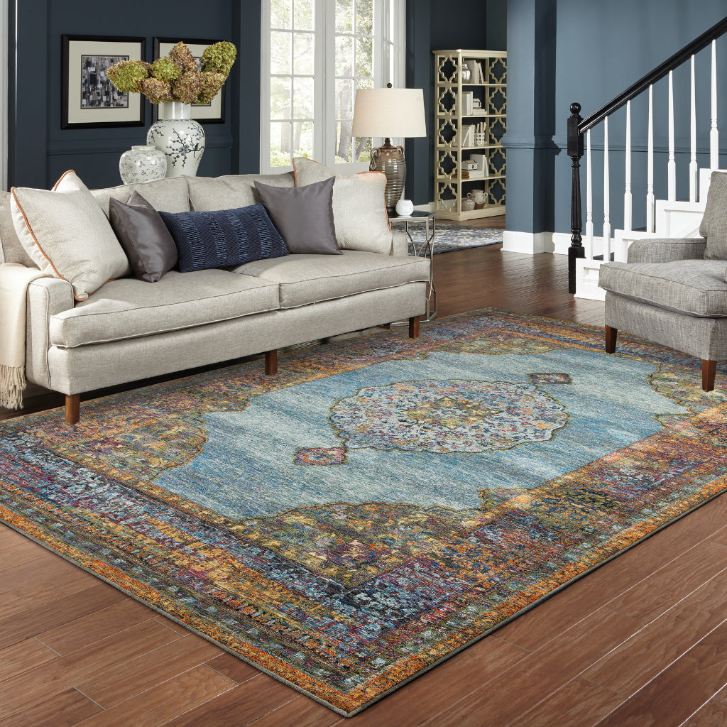 Oriental Weavers Andorra 7139A Multicolor Rectangle Indoor Area Rug - Durable & Stain Resistant Rug with Medallion Design-
