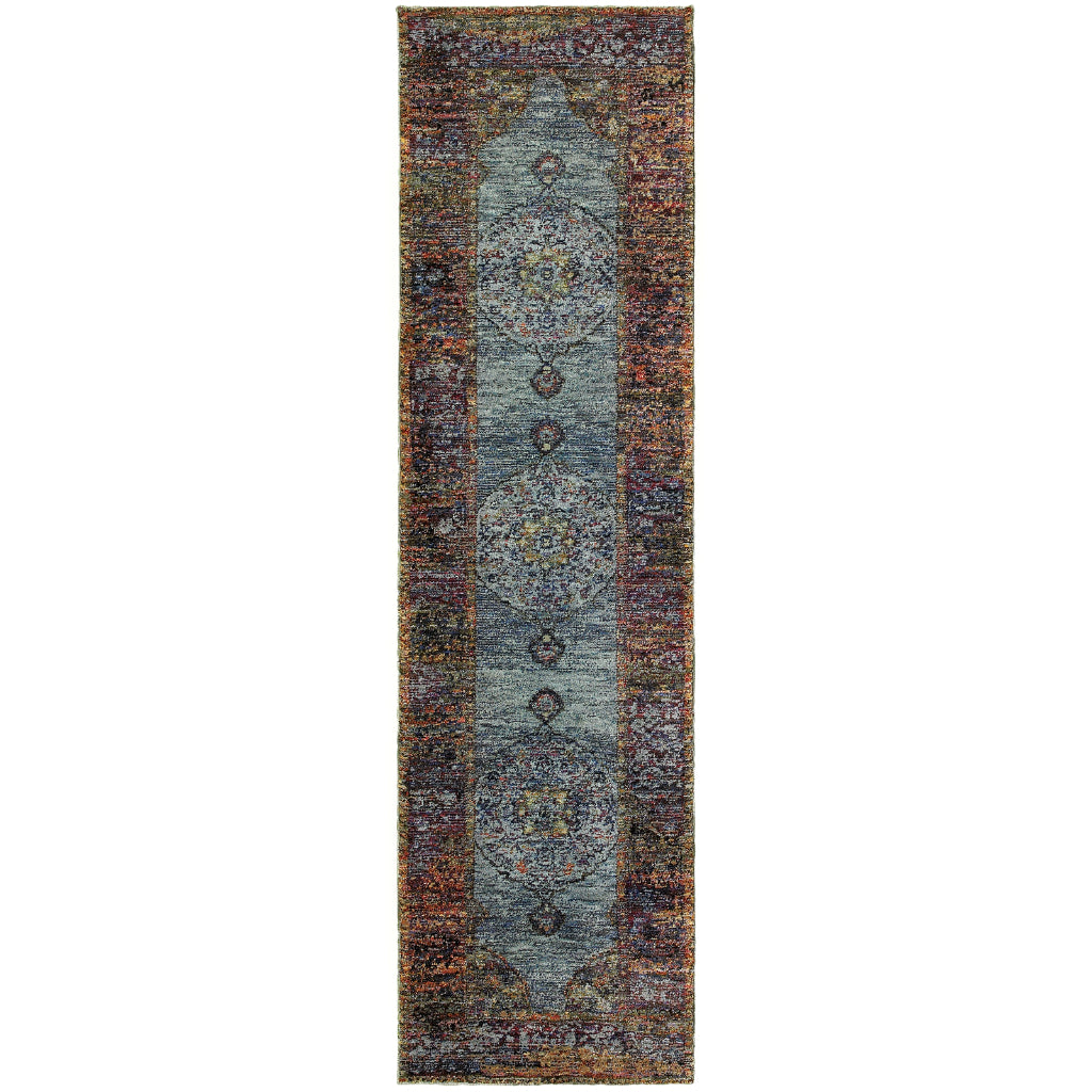 Oriental Weavers Andorra 7139A Multicolor Rectangle Indoor Runner - Durable & Stain Resistant Rug with Medallion Design-