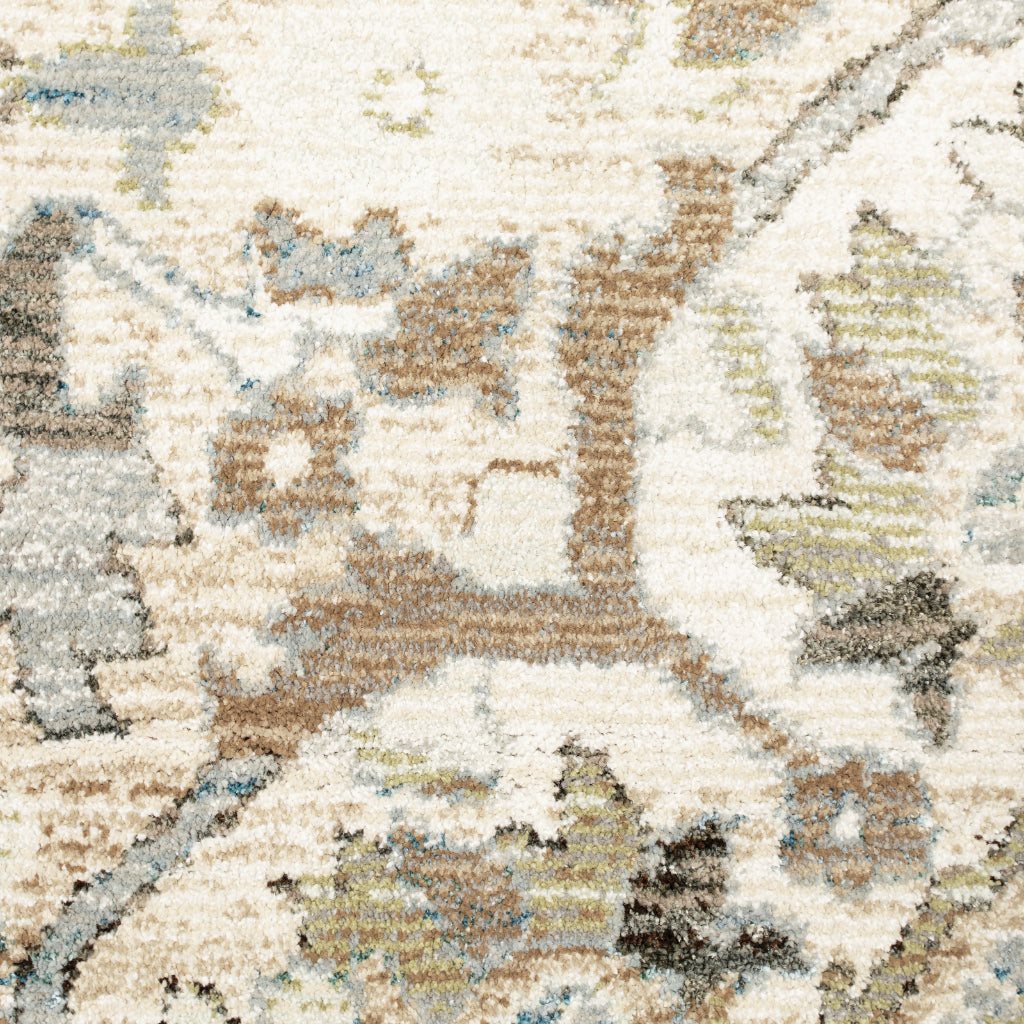 Oriental Weavers Andorra 9818G Multicolor Round Indoor Area Rug - Durable & Stain Resistant Dining Room Rug with Medallion Design-