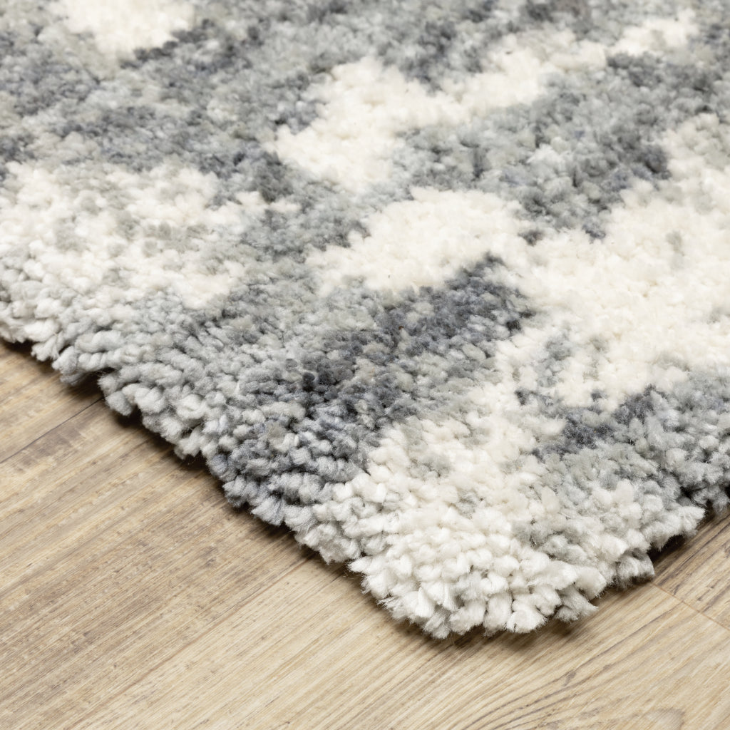 Oriental Weavers Aspen 003H9 Gray Rectangle Indoor Shaggy Runner - Comfortable Stain Resistant Contemporary Rug-