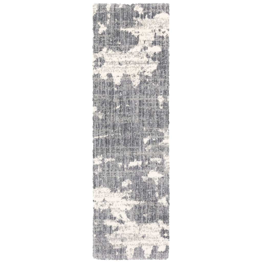 Oriental Weavers Aspen 003H9 Gray Rectangle Indoor Shaggy Runner - Comfortable Stain Resistant Contemporary Rug-