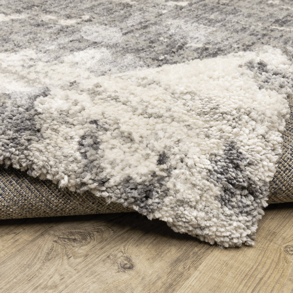 Oriental Weavers Aspen 003H9 Gray Rectangle Indoor Shaggy Runner - Comfortable Stain Resistant Contemporary Rug-