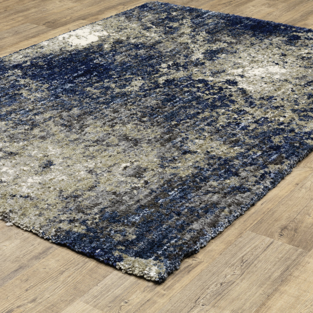Oriental Weavers Aspen 2060L Blue Rectangle Indoor Shaggy Area Rug - Comfortable Stain Resistant Contemporary Rug-