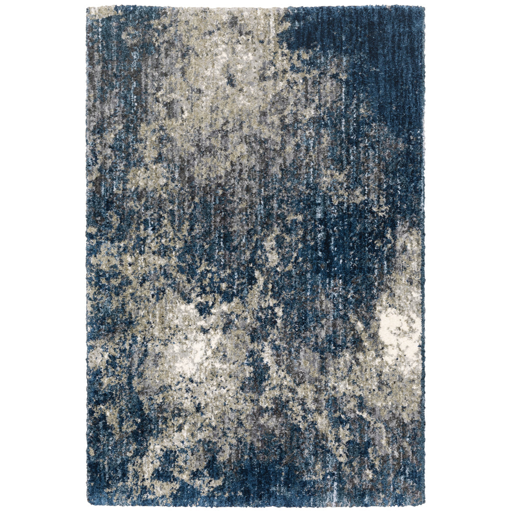 Oriental Weavers Aspen 2060L Blue Rectangle Indoor Shaggy Area Rug - Comfortable Stain Resistant Contemporary Rug-