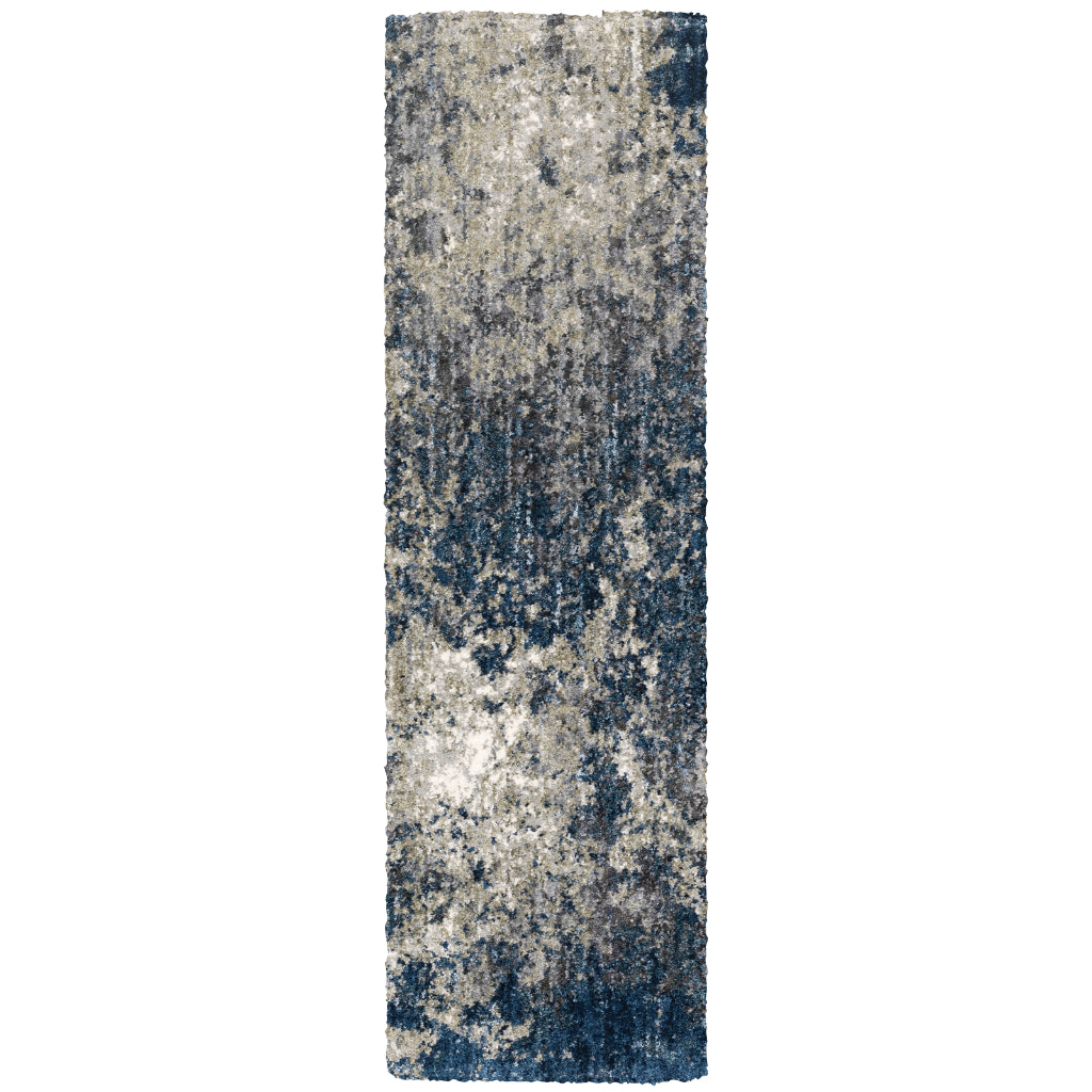 Oriental Weavers Aspen 2060L Blue Rectangle Indoor Shaggy Runner - Comfortable Stain Resistant Contemporary Rug-