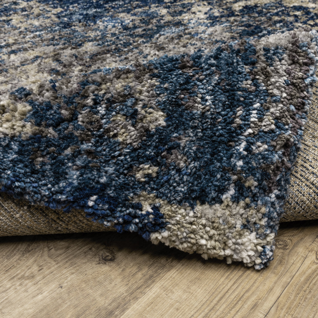 Oriental Weavers Aspen 2060L Blue Rectangle Indoor Shaggy Runner - Comfortable Stain Resistant Contemporary Rug-