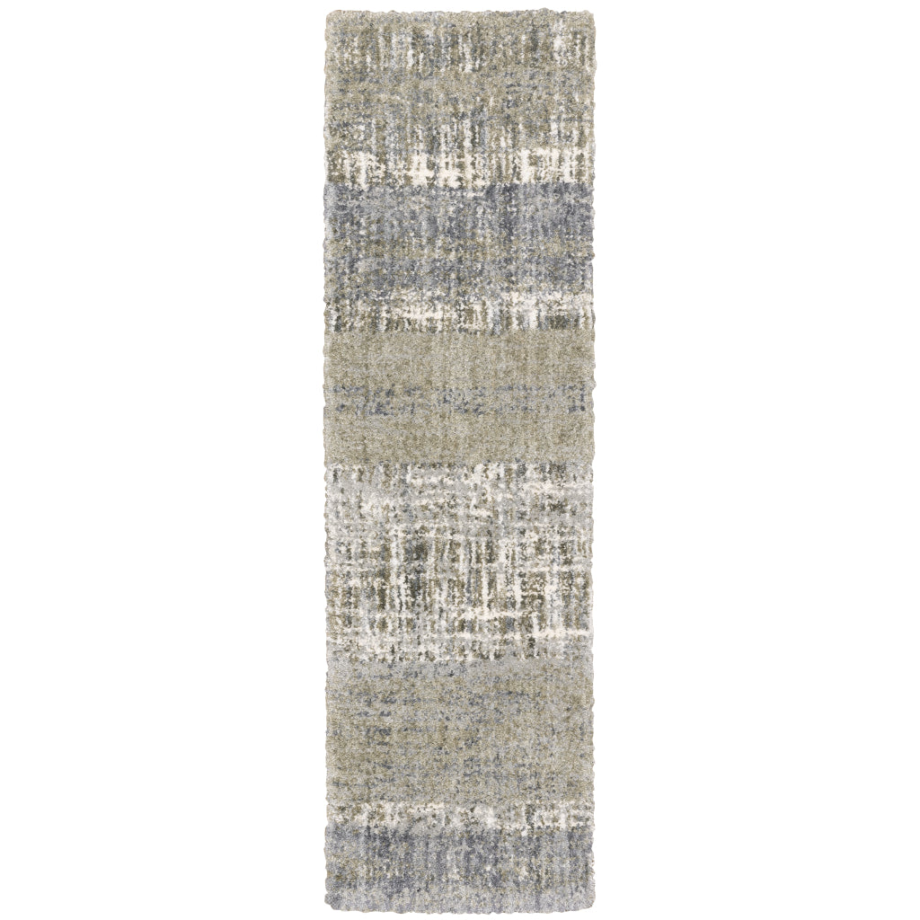 Oriental Weavers Aspen 530J9 Gray Rectangle Indoor Shaggy Runner - Comfortable Stain Resistant Contemporary Rug-