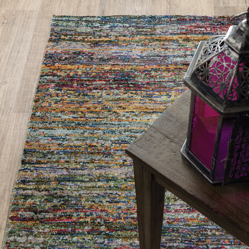 Oriental Weavers Atlas 8037B Multicolor Rectangle Indoor Runner - Cozy Stain Resistant Machine Woven Rug-