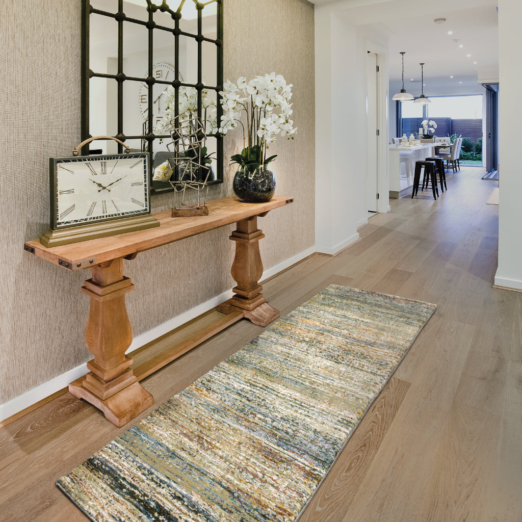 Oriental Weavers Atlas 8037J Multicolor Rectangle Indoor Runner - Cozy Stain Resistant Machine Woven Rug-