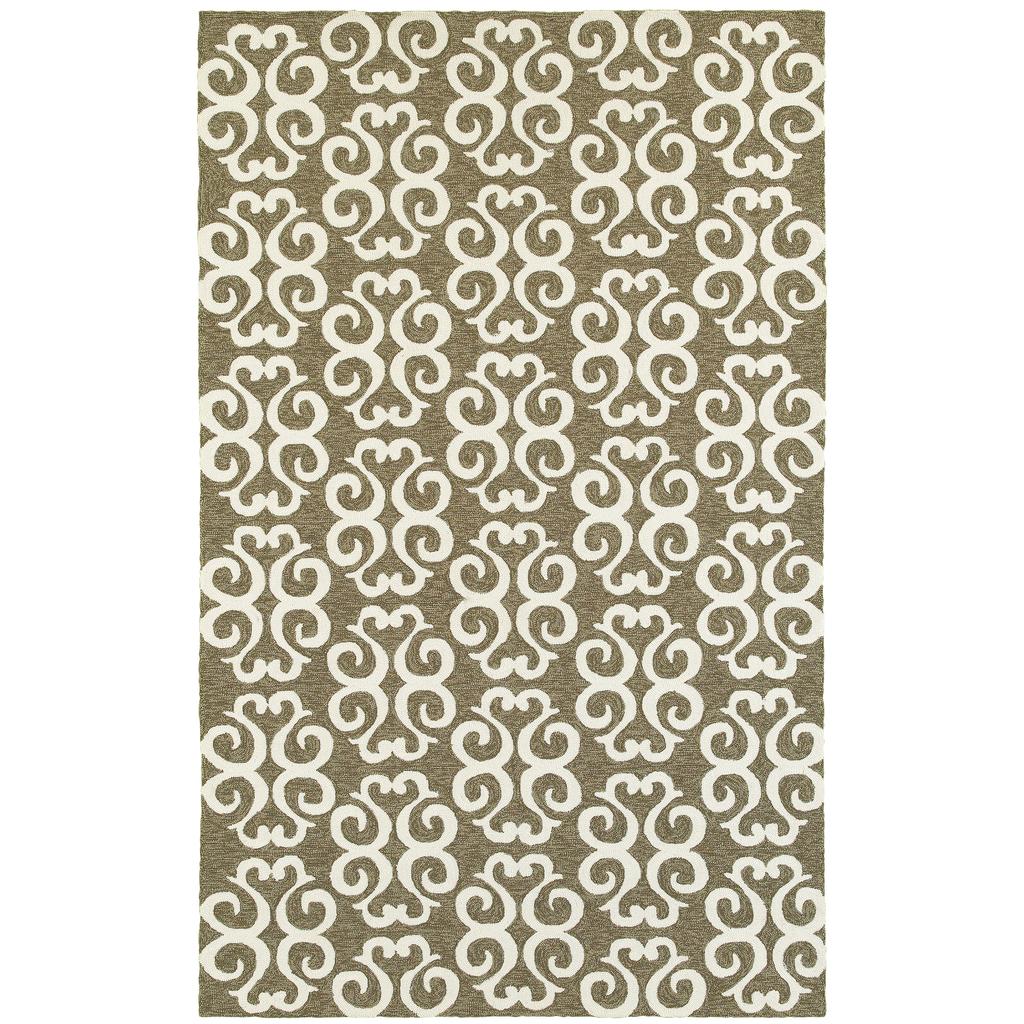 Oriental Weavers Atrium 51108 Brown/Ivory Rectangle Indoor / Outdoor Area Rug - Stain Resistant Handmade Patio Rug-