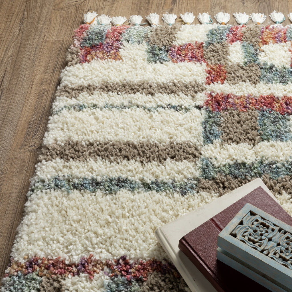 Oriental Weavers Axis AX06A Multicolor Rectangle Plush Indoor Area Rug - Trendy Stain Resistant Modern Rug-