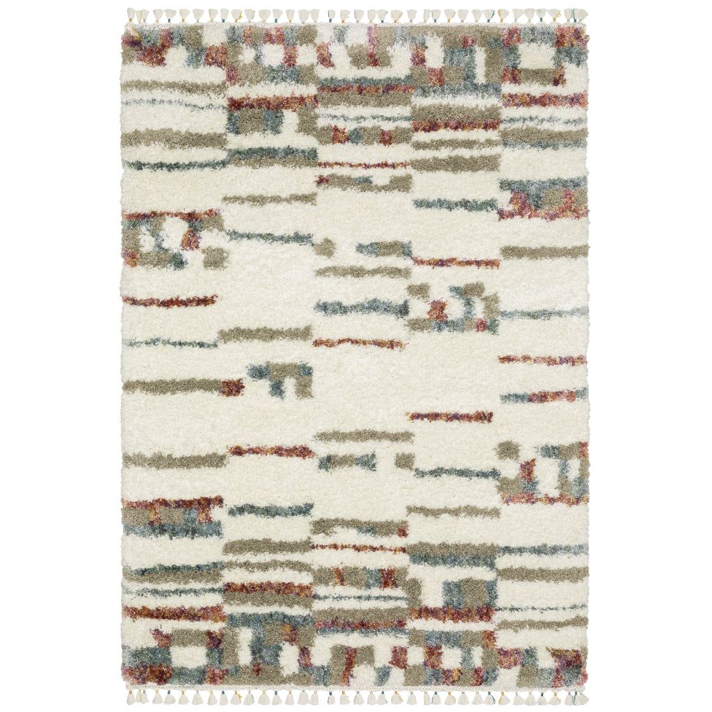 Oriental Weavers Axis AX06A Multicolor Rectangle Plush Indoor Area Rug - Trendy Stain Resistant Modern Rug-