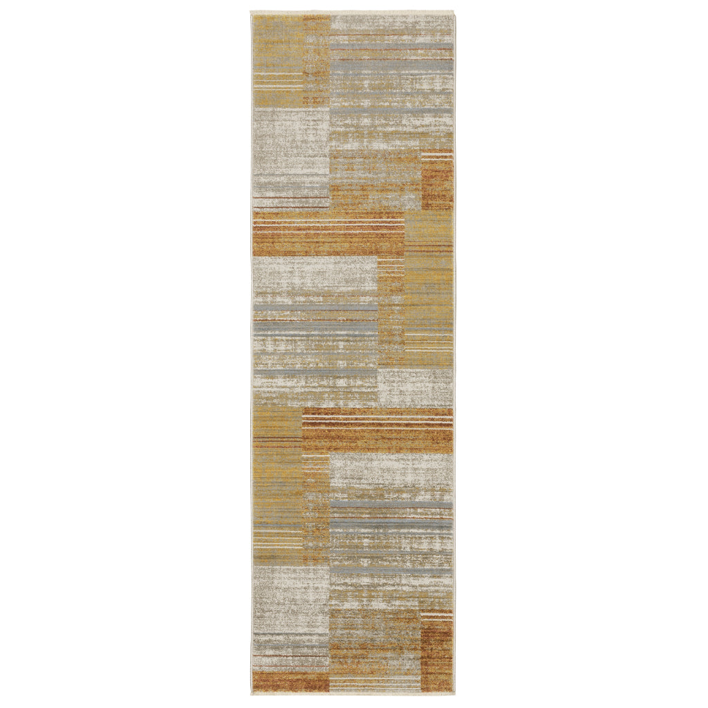 Oriental Weavers Bauer 090R2 Multicolor Rectangle Indoor Runner - Stain Resistant Modern Rug with Geometric Design-
