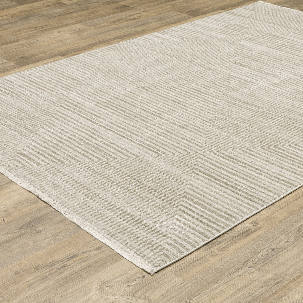 Oriental Weavers Bauer 4150E Beige Rectangle Indoor Area Rug - Stain Resistant Modern Rug with Geometric Design-