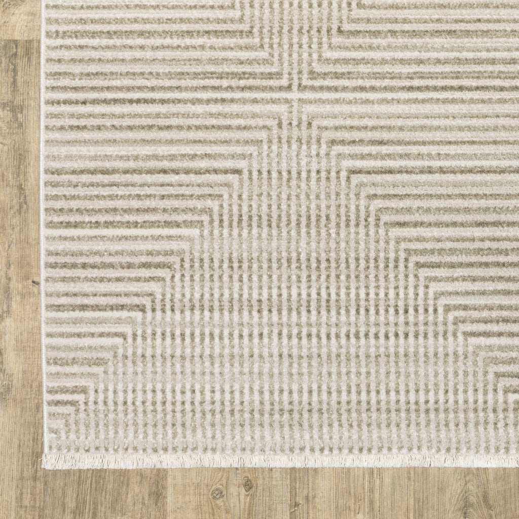 Oriental Weavers Bauer 4150E Beige Rectangle Indoor Runner - Stain Resistant Modern Rug with Geometric Design-