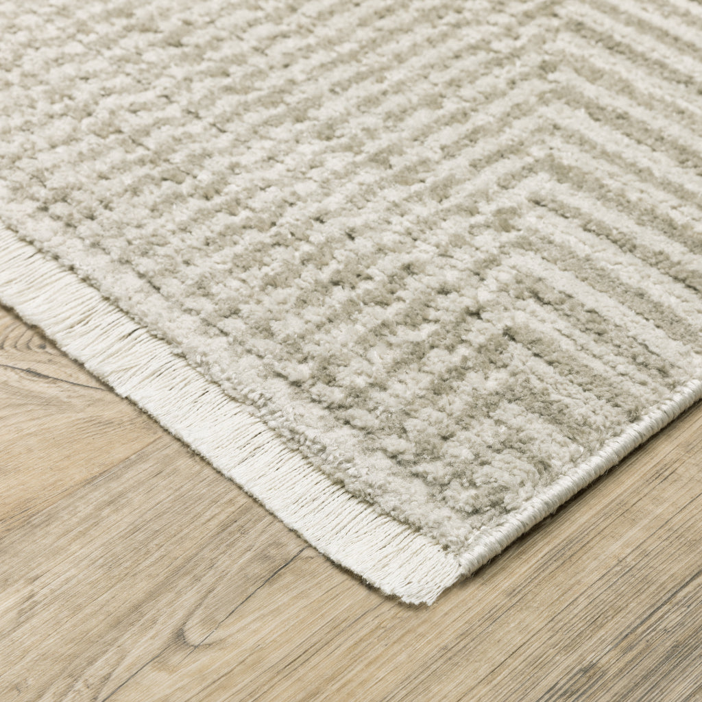 Oriental Weavers Bauer 4150E Beige Rectangle Indoor Runner - Stain Resistant Modern Rug with Geometric Design-