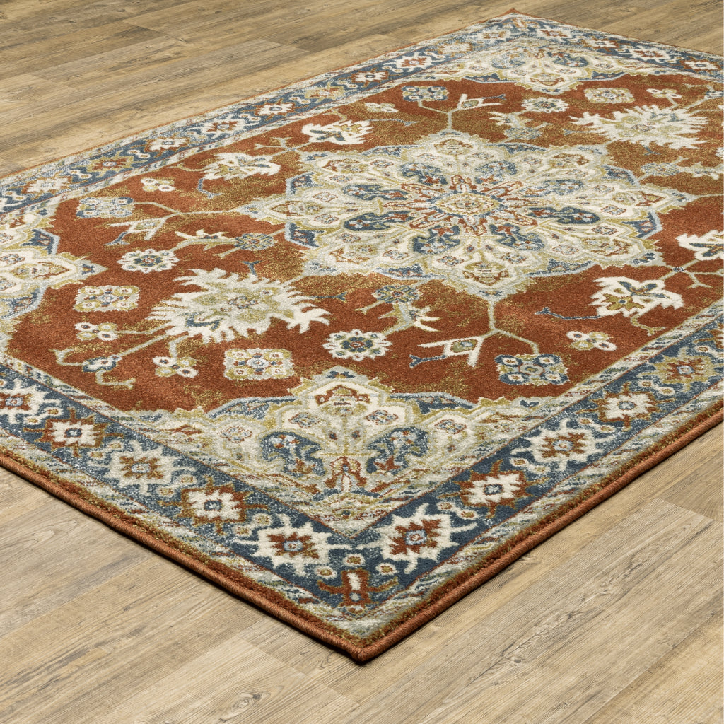 Oriental Weavers Branson BR04A Multicolor Rectangle Indoor Area Rug - Elegant Vintage Style Rug with Medallion Design-
