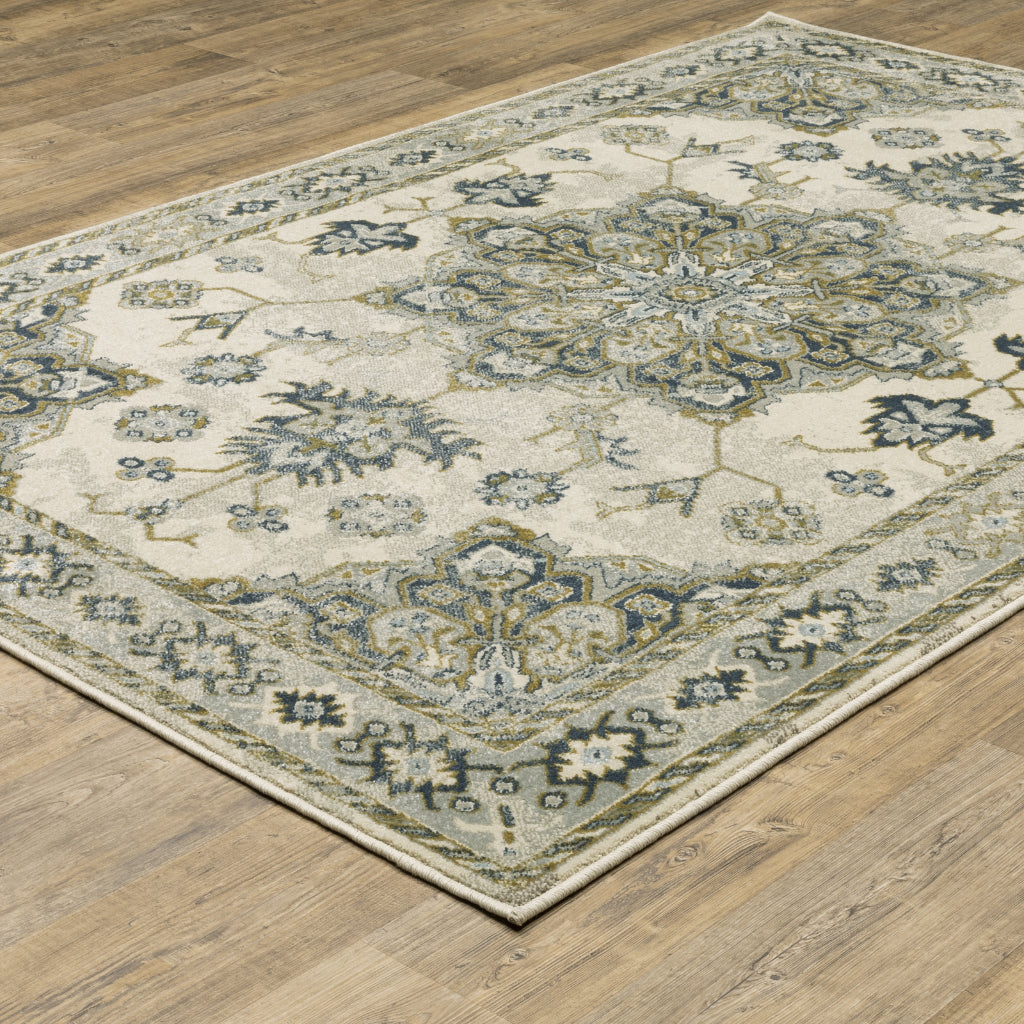 Oriental Weavers Branson BR04B Multicolor Rectangle Indoor Area Rug - Elegant Vintage Style Rug with Medallion Design-